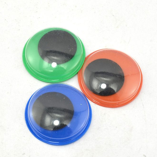 Round Shape & Color Plate Black Pupil Wiggly Eyes - Image 2