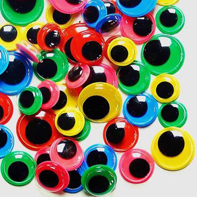 Round Shape & Color Plate Black Pupil Wiggly Eyes - Image 3
